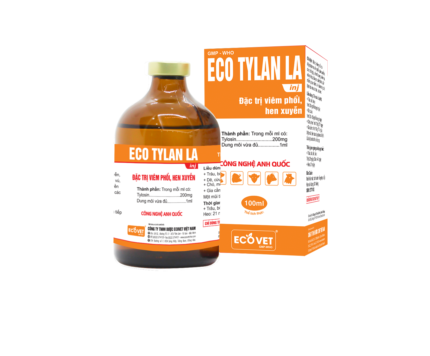 ECO TYLAN LA - Đặc trị viêm phổi, hen suyễn.