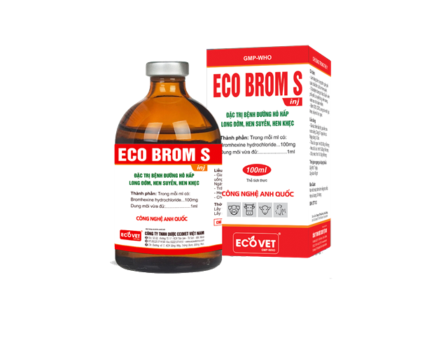 ECO BROM S - Đặc trị bệnh đường hô hấp, long đờm, hen suyễn, hen khẹc.