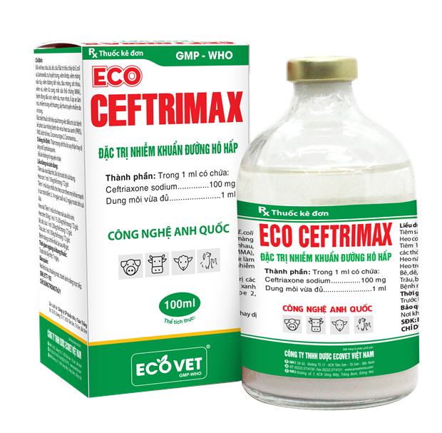 ECO - CEFTRIMAX - Đặc trị nhiễm trùng hô hấp, tiêu hóa.