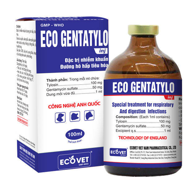 ECO GENTATYLO - Đặc trị nhiễm khuẩn đường hô hấp, tiêu hóa.